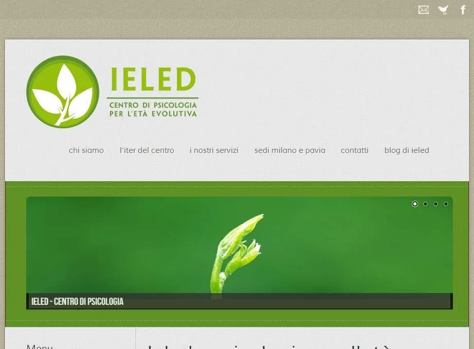 Home page del sito di IELED, centro di psicologia per l'età evolutiva di Milano e Pavia