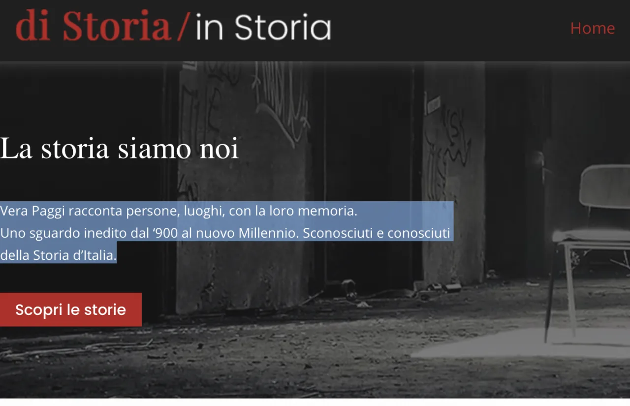 Home page del sito Di Storia in Storia, il podcast di Vera Paggi