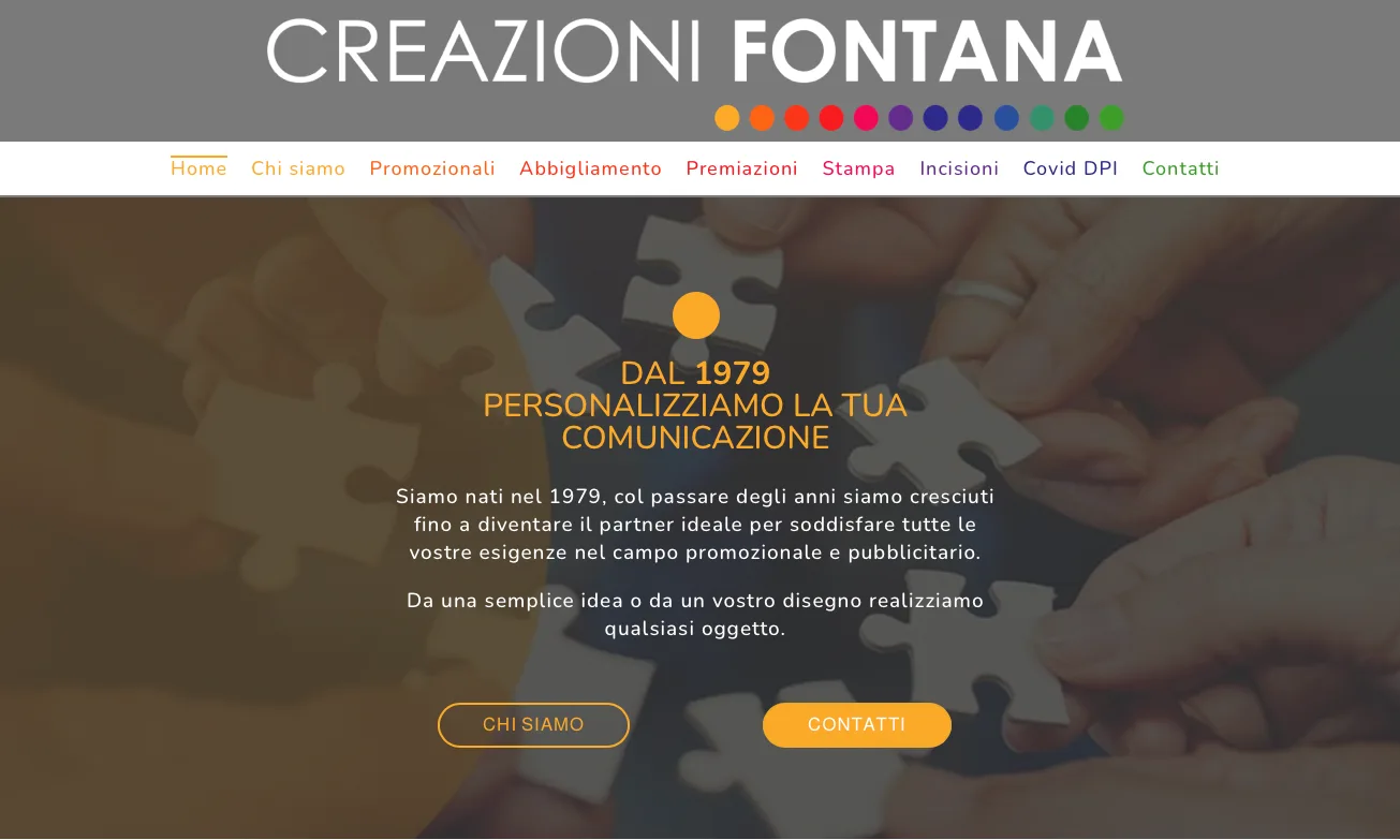 Home page del sito di Creazioni Fontana