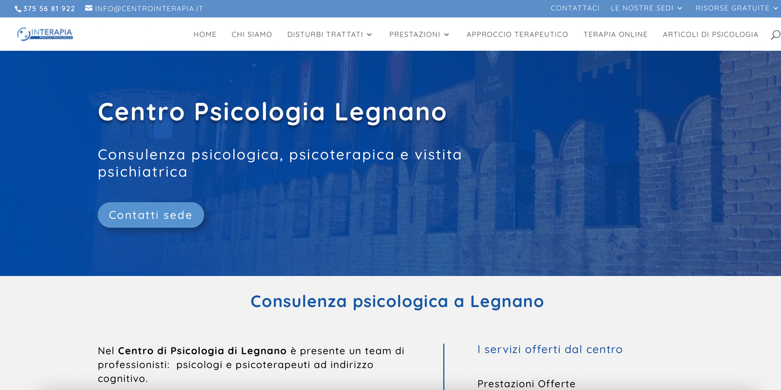 Sede di Legnano del Centro di Psicologia Interapia