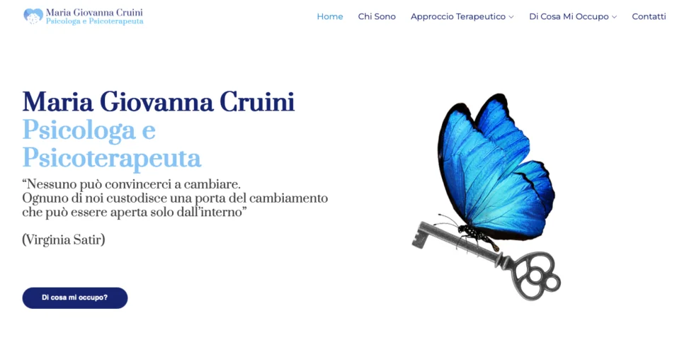 Sito vetrina per la psicologa Maria Giovanna Cruini: semplicità e velocità al centro del progetto
